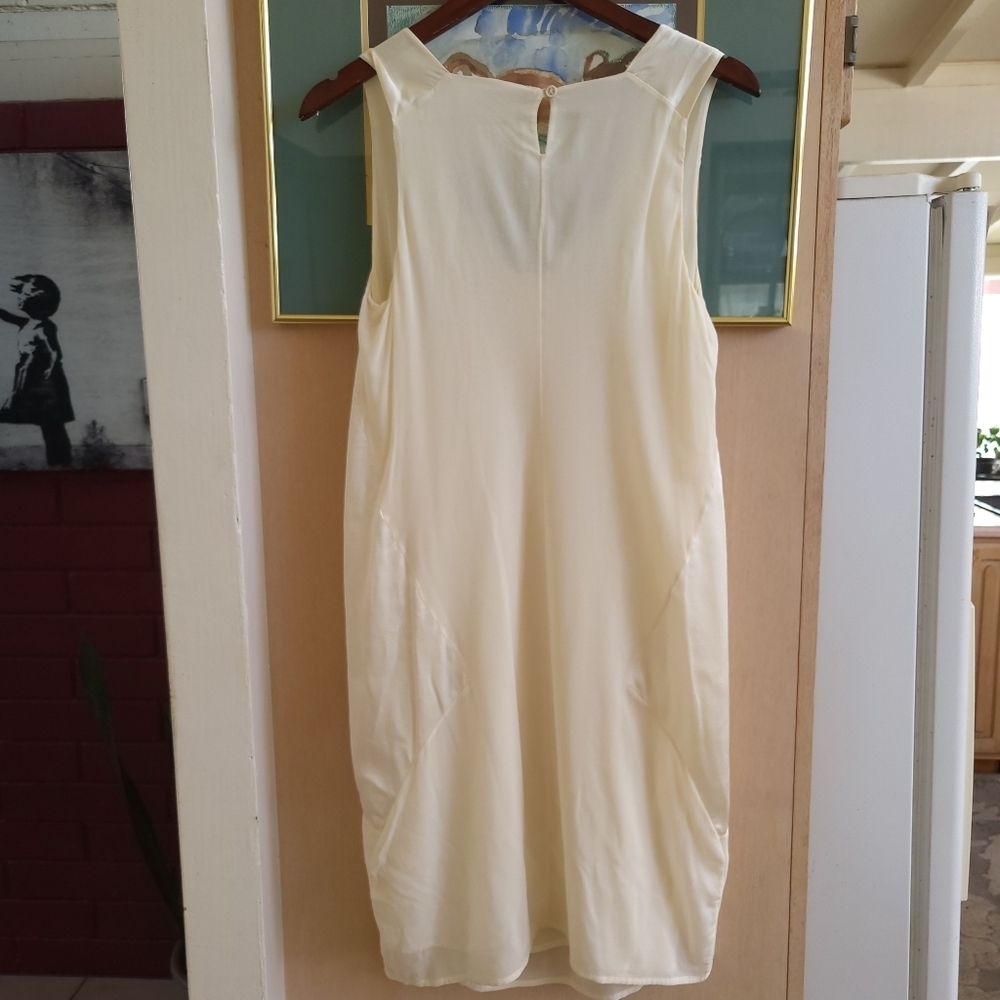 Silk Cream Chemise Dress with Lightweight Fabric under - Picture 4 of 12